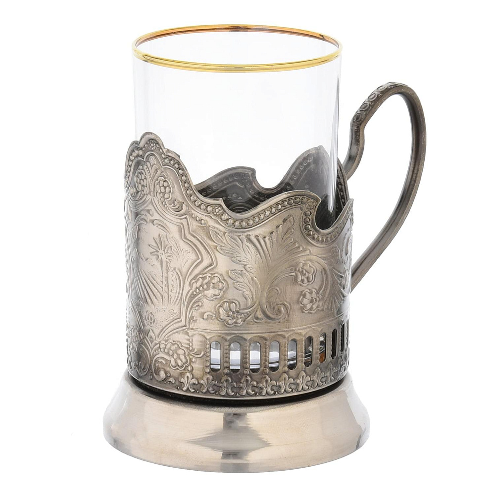 Подстаканник никелированный «Пальма» - интернет магазин Русь Велика я фото 1