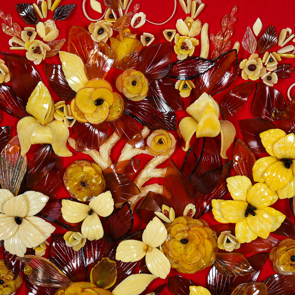 Картина янтарная «Роскошь цветов» 80х100 см - интернет магазин Русь Велика я фото 4