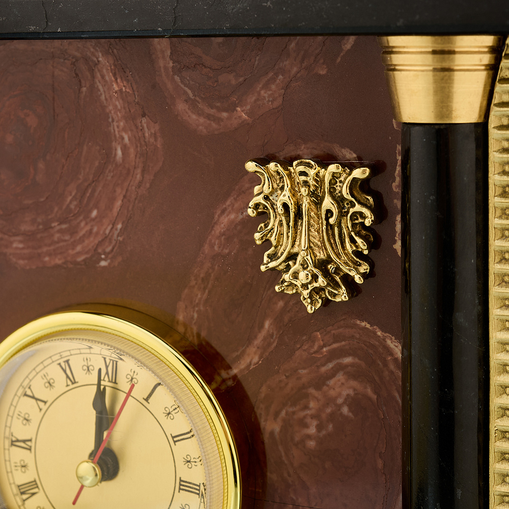 Часы настольные из камня «Георгий Победоносец». Златоуст - интернет магазин Русь Велика я фото 2