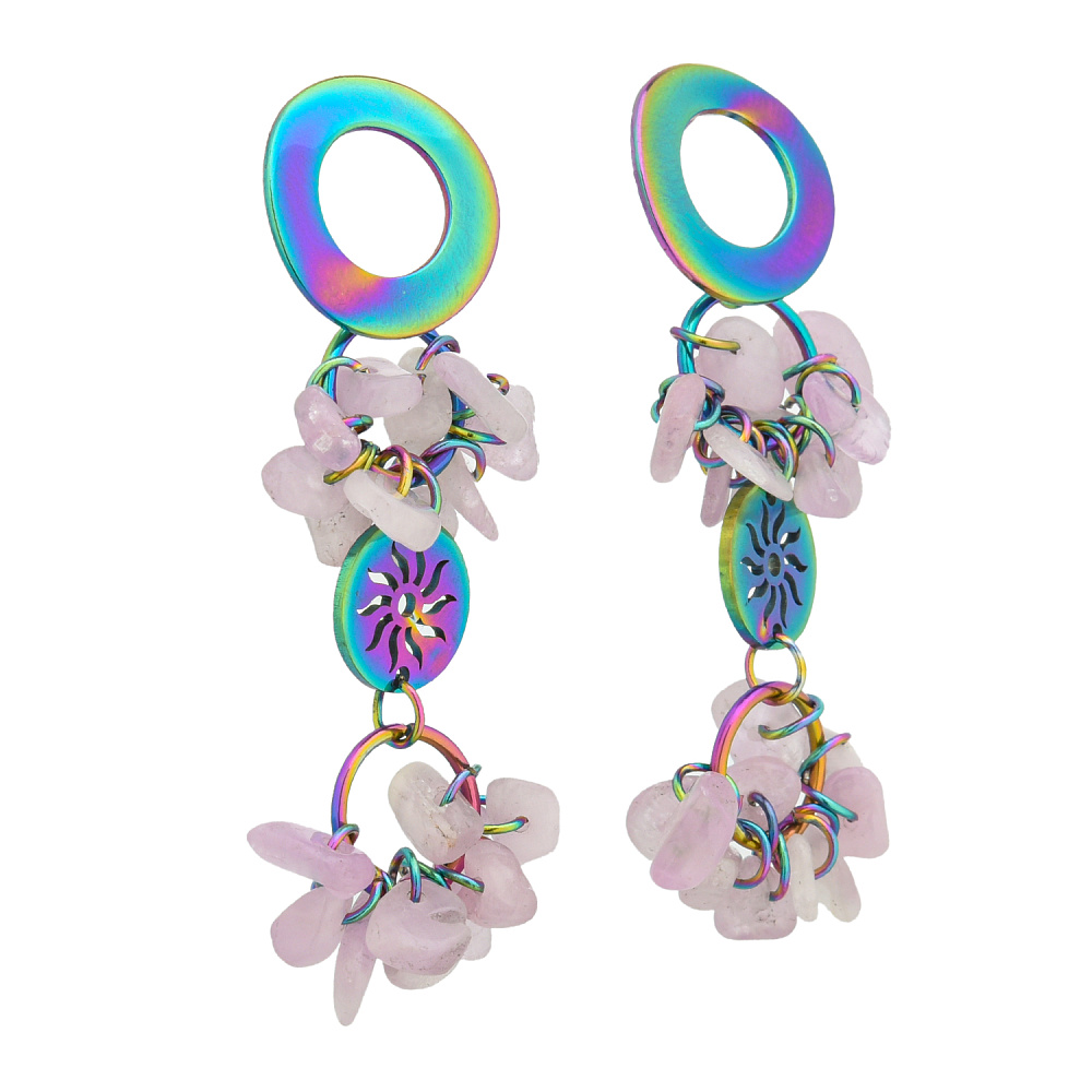 Серьги «Равновесие». Кунцит - интернет магазин Русь Велика я фото 1