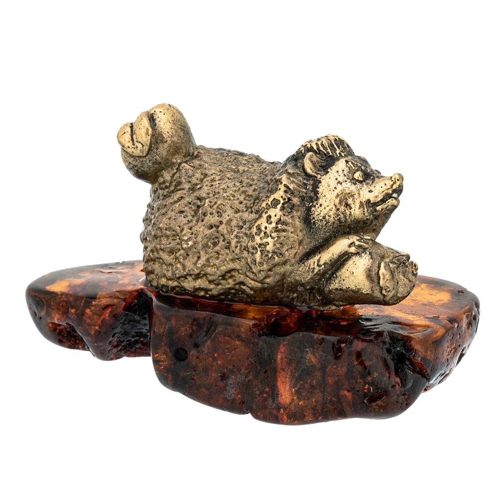 Статуэтка с янтарем «Еж с яблоком» - интернет магазин Русь Велика я фото 4