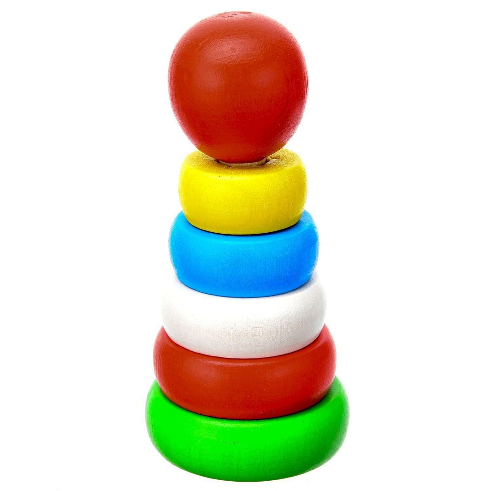 Деревянная игрушка «Пирамида» 6-ти местная - интернет магазин Русь Велика я 