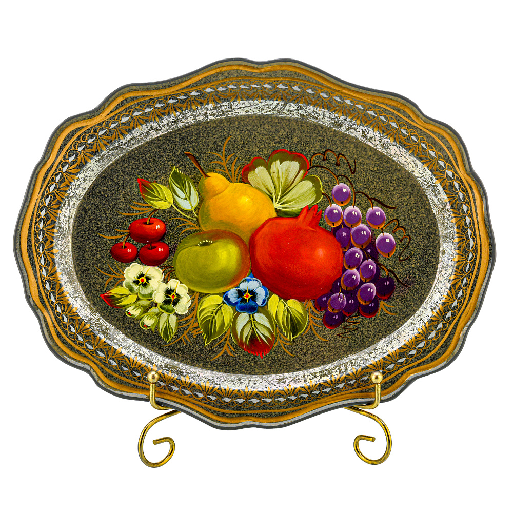 Поднос с авторской росписью 30х23 см - интернет магазин Русь Велика я 