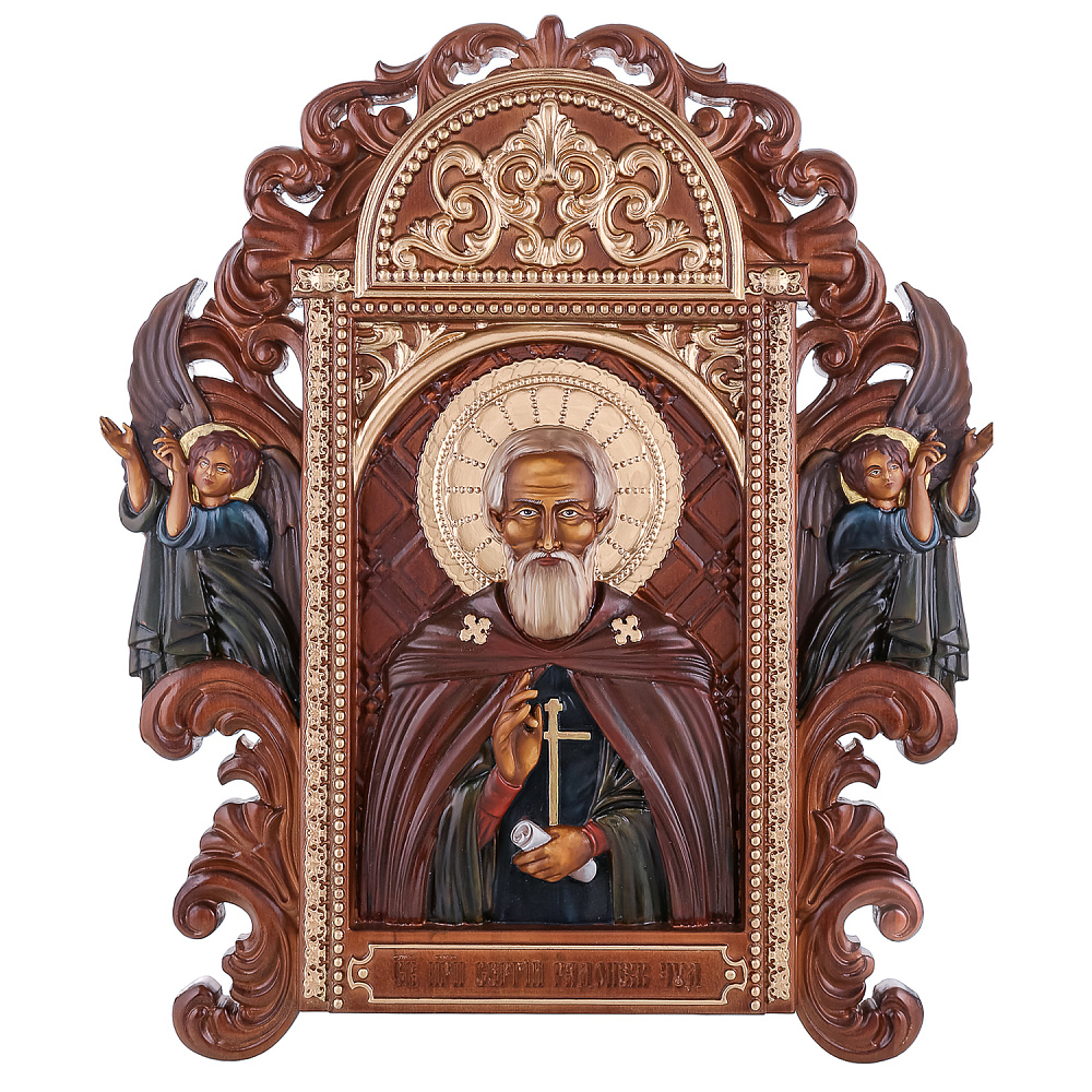 Икона деревянная «Сергий Радонежский» 75х65 см - интернет магазин Русь Велика я 