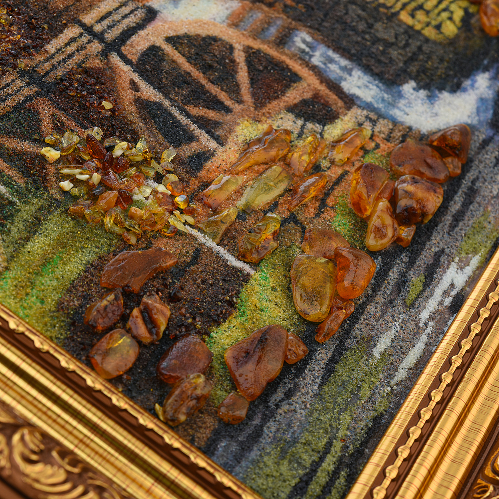 Картина янтарная «Мельница» 30х40 см - интернет магазин Русь Велика я фото 3