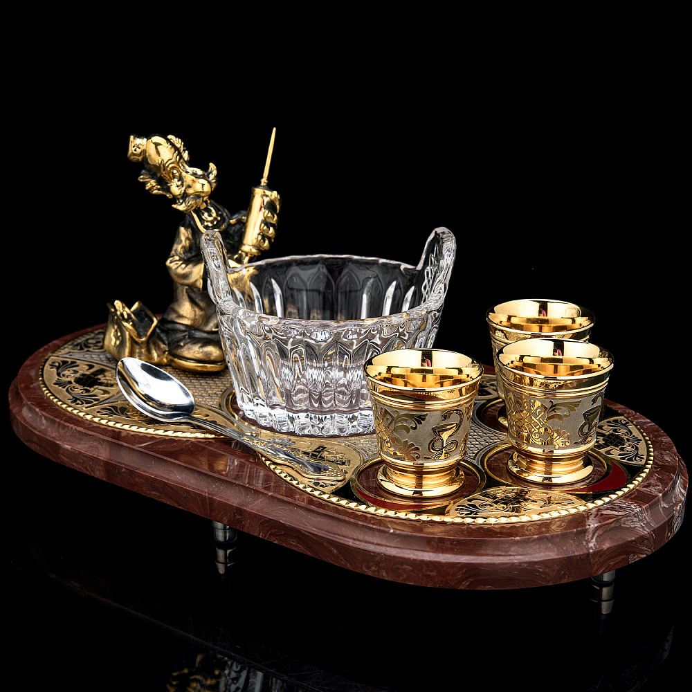 Икорница со стопками «Доктор». Златоуст - интернет магазин Русь Велика я фото 1