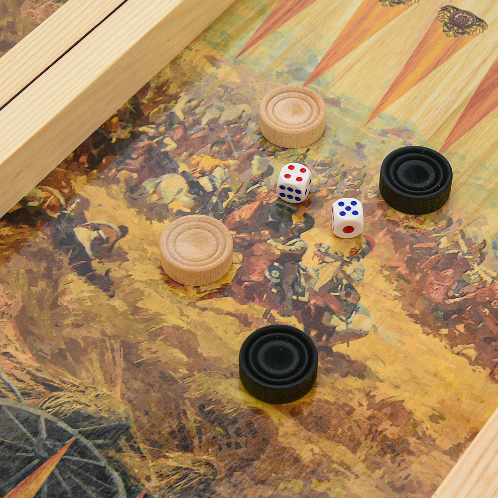 Шахматы-нарды-шашки деревянные «Бородино» 50х25 см - интернет магазин Русь Велика я фото 13