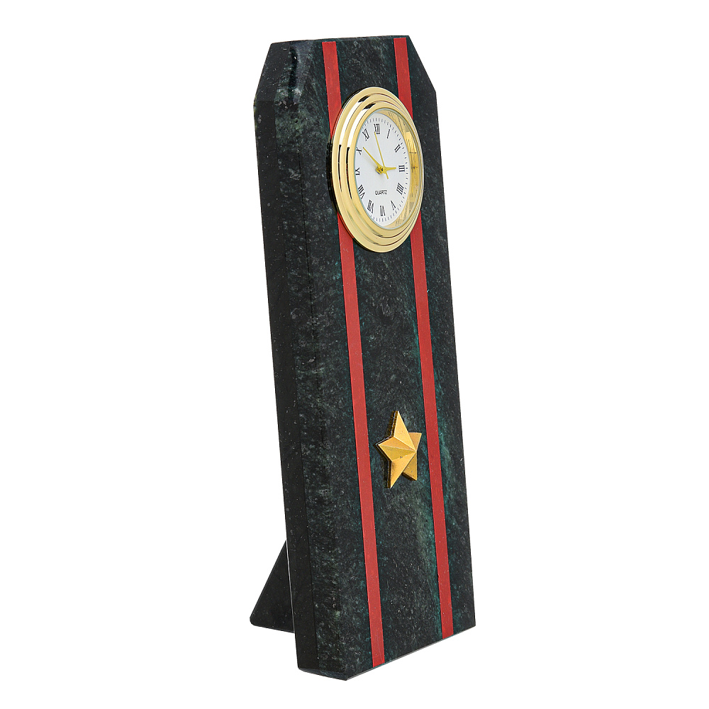 Настольные часы из камня «Погон. Майор» - интернет магазин Русь Велика я фото 1