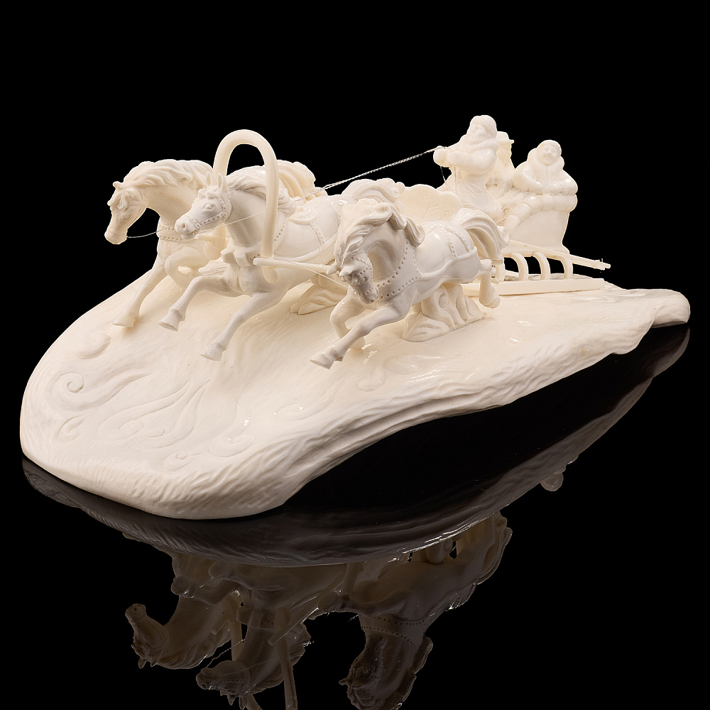 Скульптура из рога лося «Сельский праздник» - интернет магазин Русь Велика я фото 1