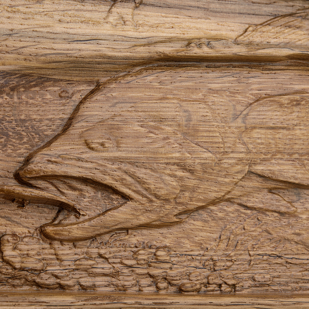 Домино в резной дубовой шкатулке «Форель» - интернет магазин Русь Велика я фото 3