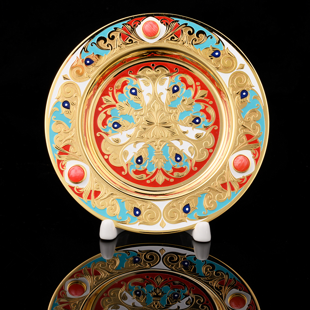 Чайный сервиз с позолотой и эмалью на 4 персоны «Купеческий». Златоуст - интернет магазин Русь Велика я фото 9