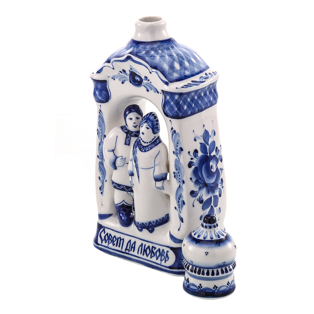 Штоф «Совет да Любовь». Гжель - интернет магазин Русь Велика я фото 4