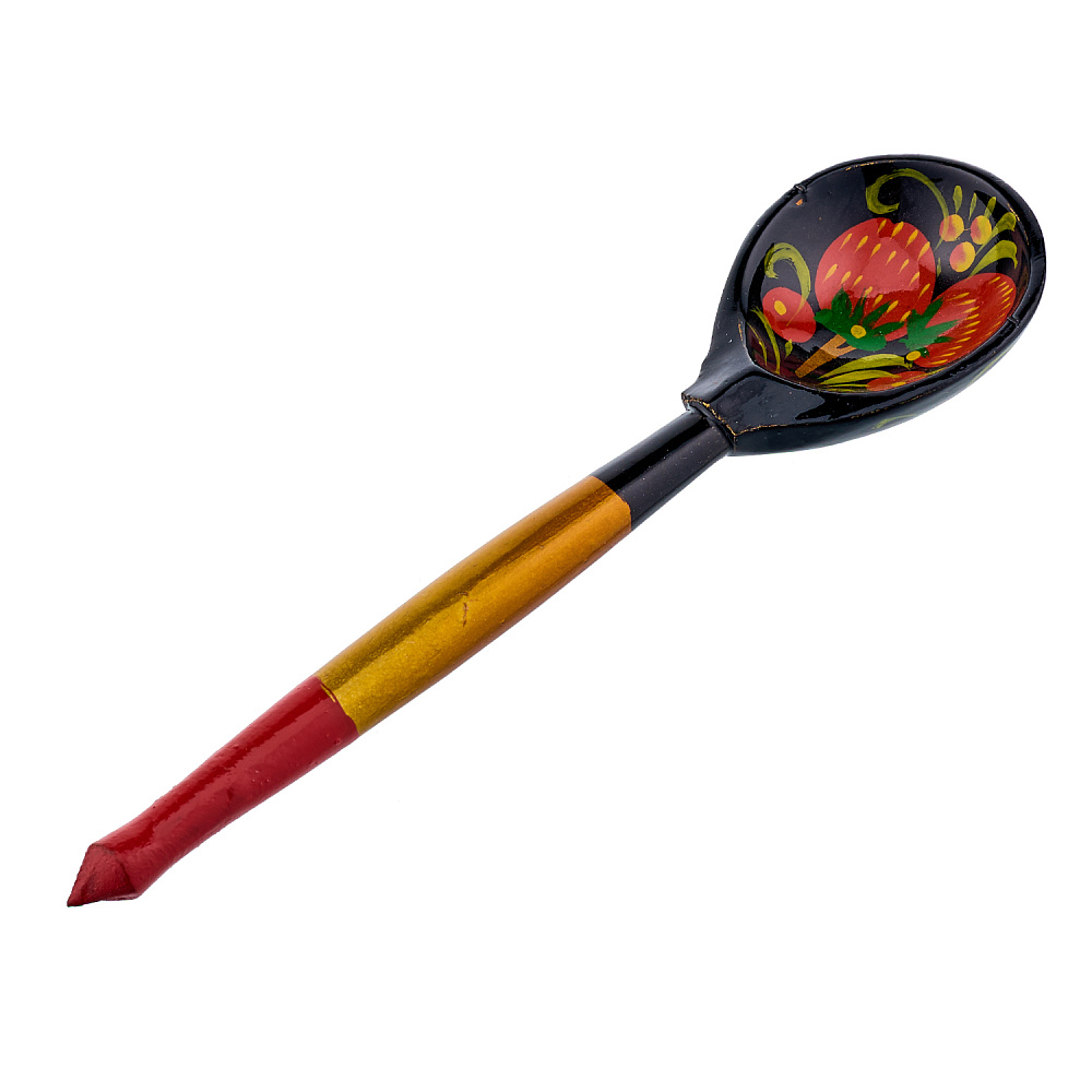 Набор деревянной посуды для икры с росписью. Хохлома - интернет магазин Русь Велика я фото 4