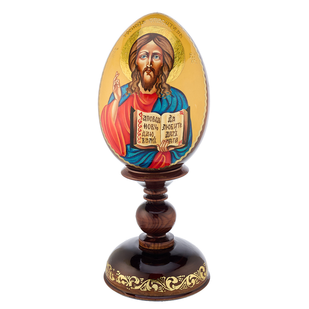 Пасхальное яйцо на подставке «Господь Вседержитель» - интернет магазин Русь Велика я 