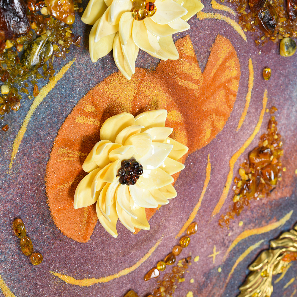 Картина янтарная «Золотые рыбки» 70х120 см - интернет магазин Русь Велика я фото 2