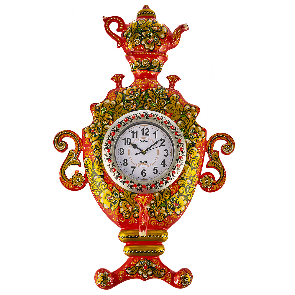 Часы настенные «Самовар». Хохлома - интернет магазин Русь Велика я 