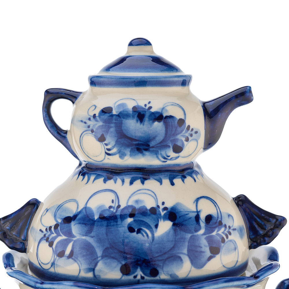 Шкатулка «Самовар купеческий». Гжель - интернет магазин Русь Велика я фото 2