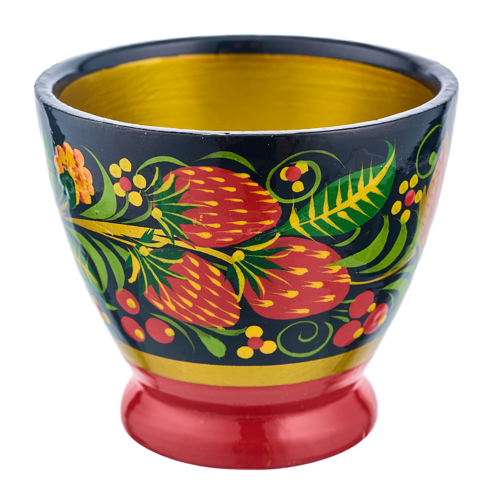 Набор деревянной посуды для кофе с росписью. Хохлома - интернет магазин Русь Велика я фото 3