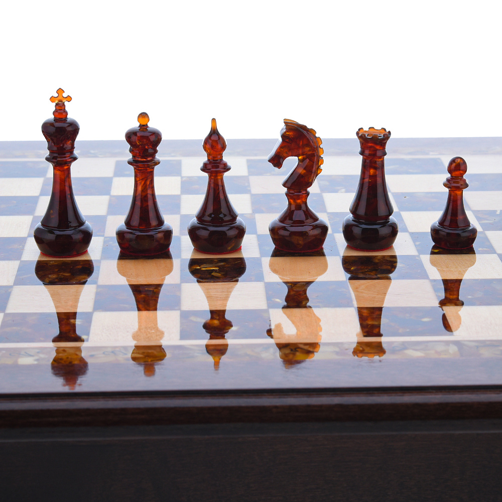 Шахматы с янтарными фигурами 41х41 см - интернет магазин Русь Велика я фото 3