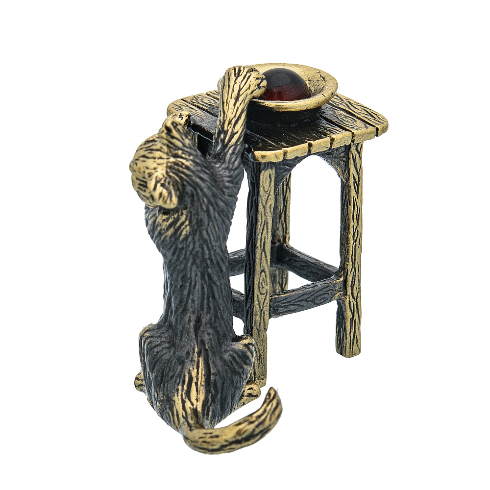 Статуэтка с янтарем «Кот проказник» - интернет магазин Русь Велика я фото 3