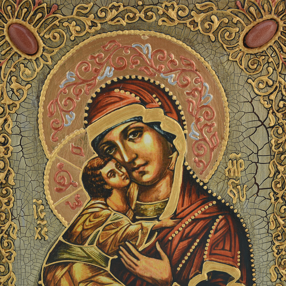 Венчальная пара икон «Божья Матерь Владимирская и Вседержитель» 15х20 см - интернет магазин Русь Велика я фото 4