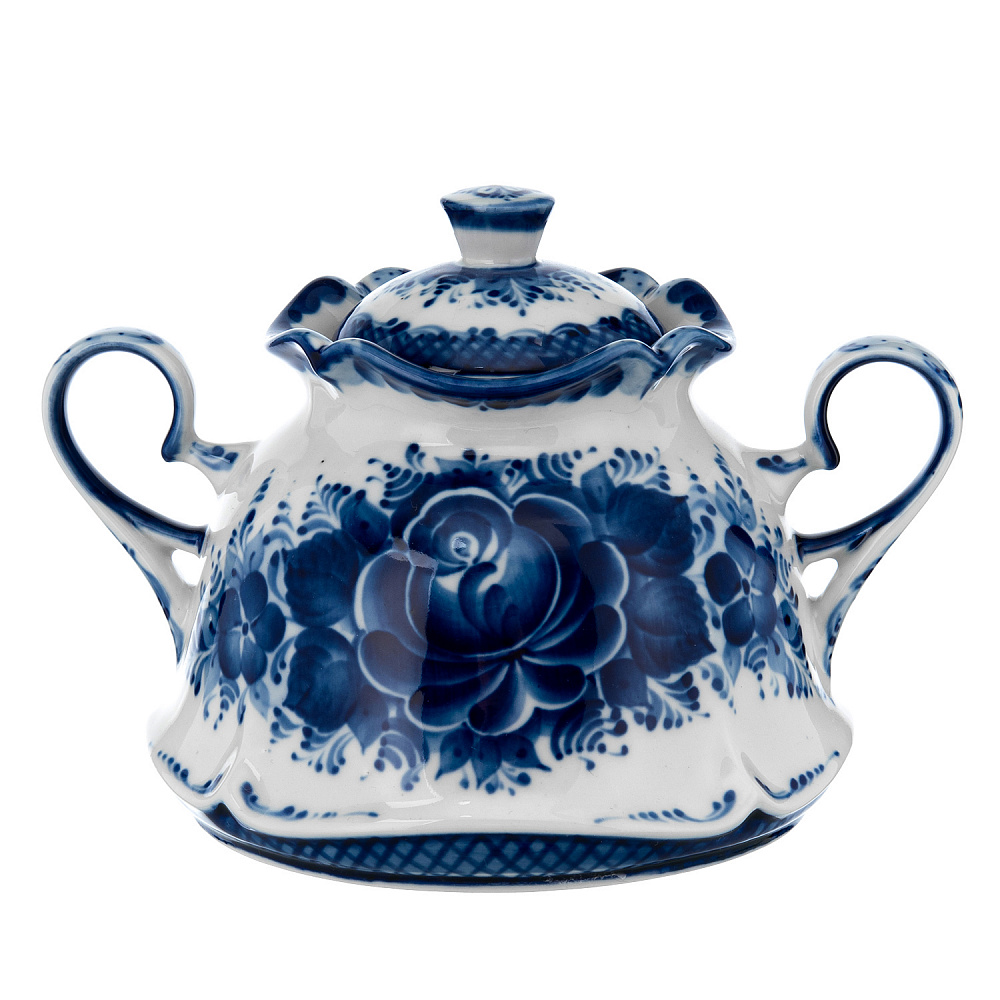 Сервиз чайный на 6 персон «Колокольчик». Гжель - интернет магазин Русь Велика я фото 3