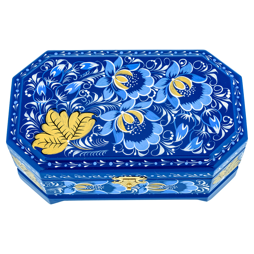 Шкатулка с росписью «Цветы. Морозный день». Хохлома - интернет магазин Русь Велика я 