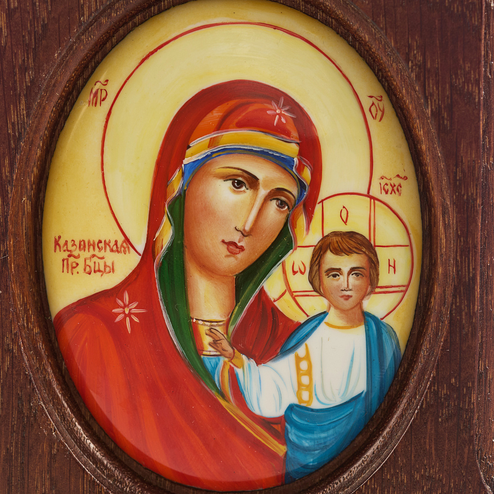 Икона «Казанская Божья Матерь». Ростовская финифть 10,5х13,5 см - интернет магазин Русь Велика я фото 2