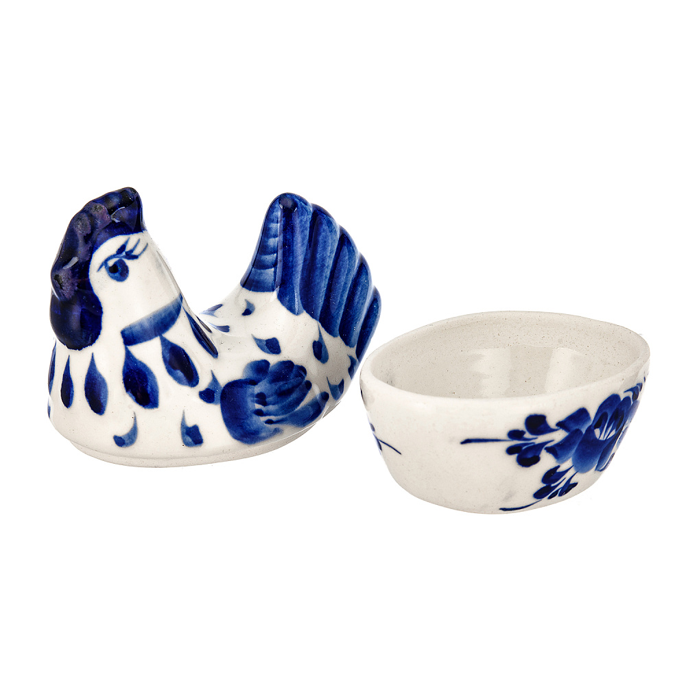 Пасхальница с ручками «Курочка». Гжель - интернет магазин Русь Велика я фото 3