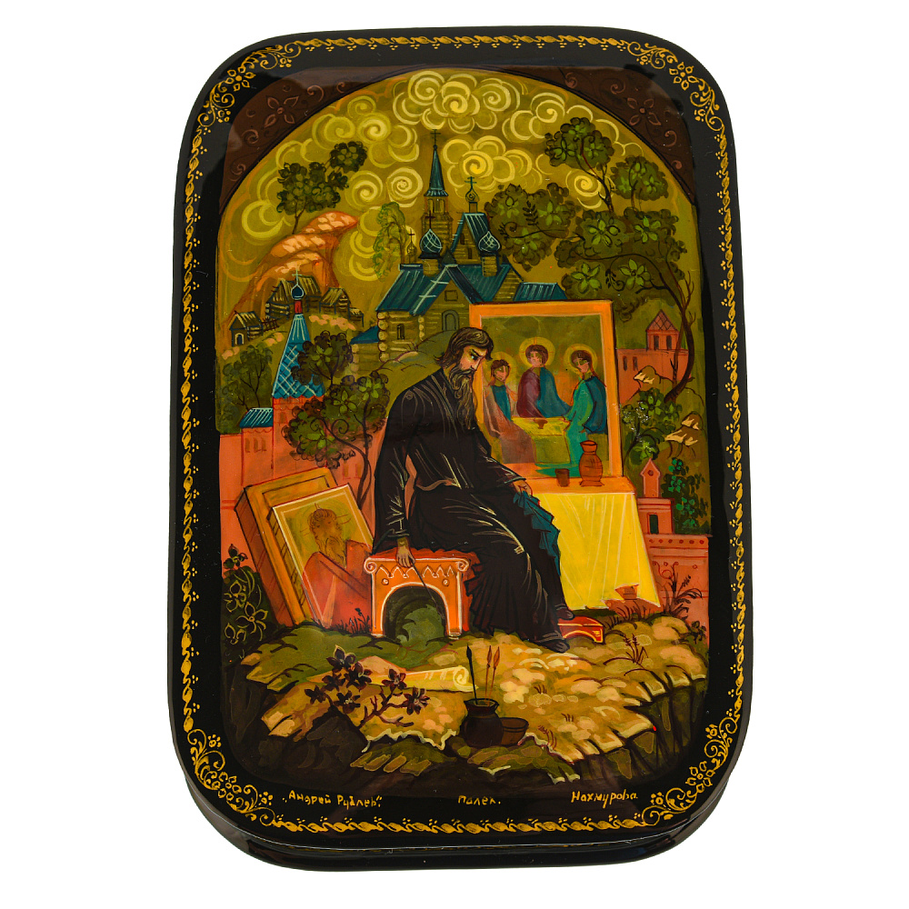 Шкатулка с художественной росписью «Андрей Рублев» - интернет магазин Русь Велика я 