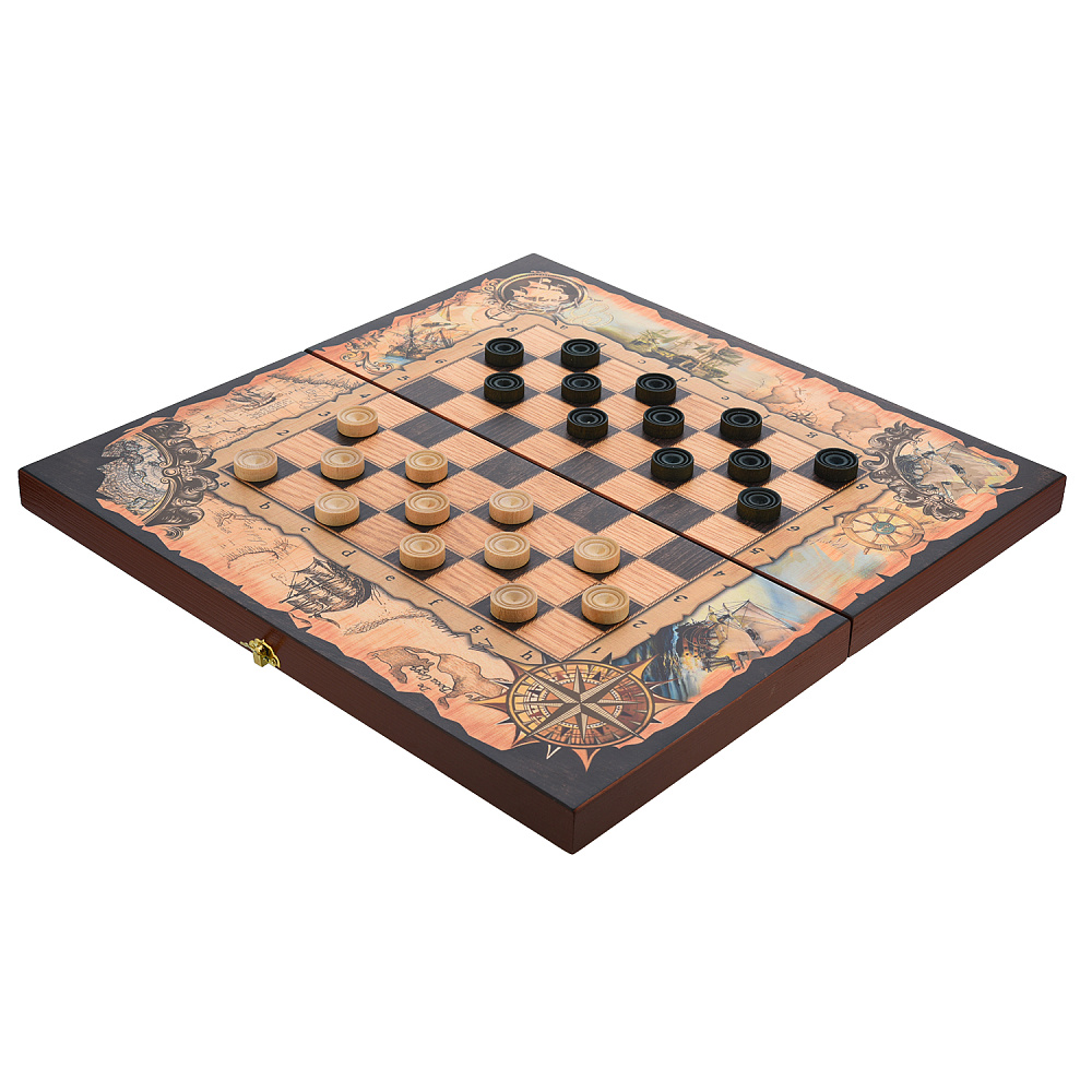 Шахматы-нарды-шашки деревянные «Морские» 50х25 см - интернет магазин Русь Велика я фото 8