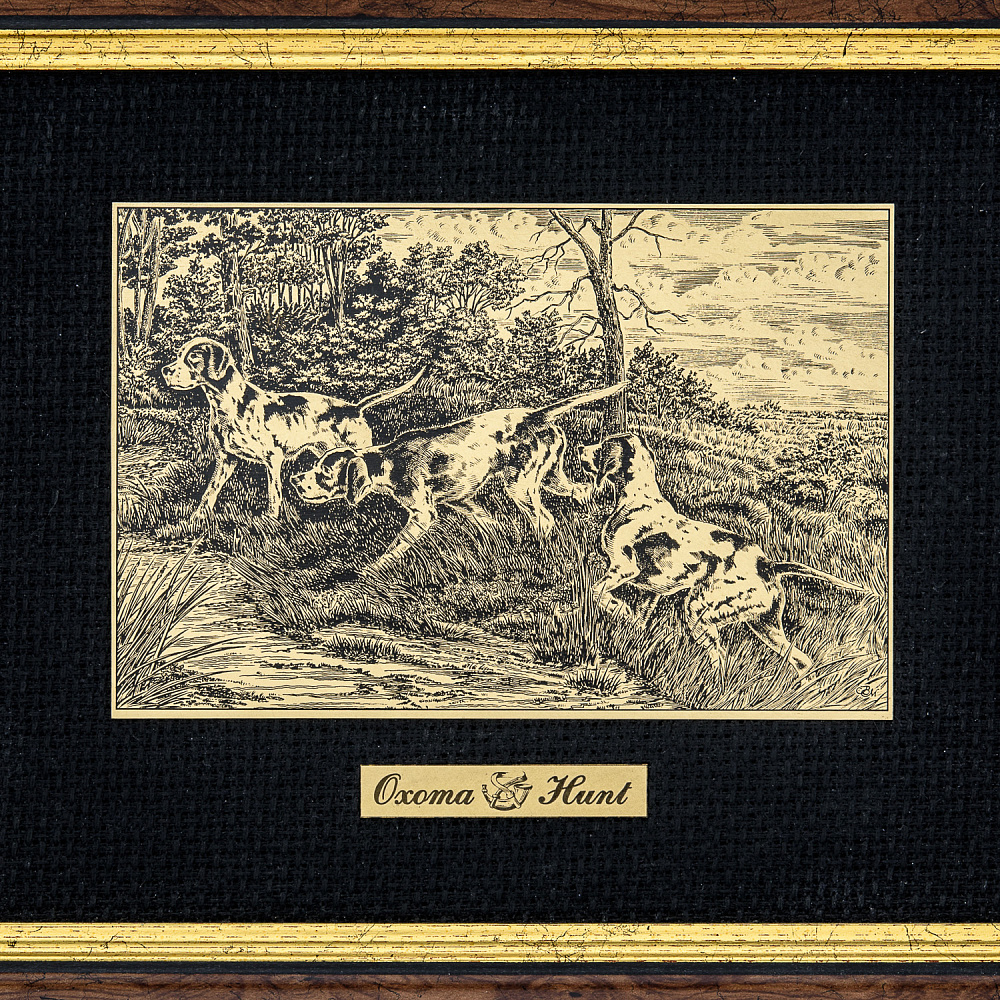 Офорт черно-белый «Охота. Собаки» 16 х 21 см - интернет магазин Русь Велика я фото 1