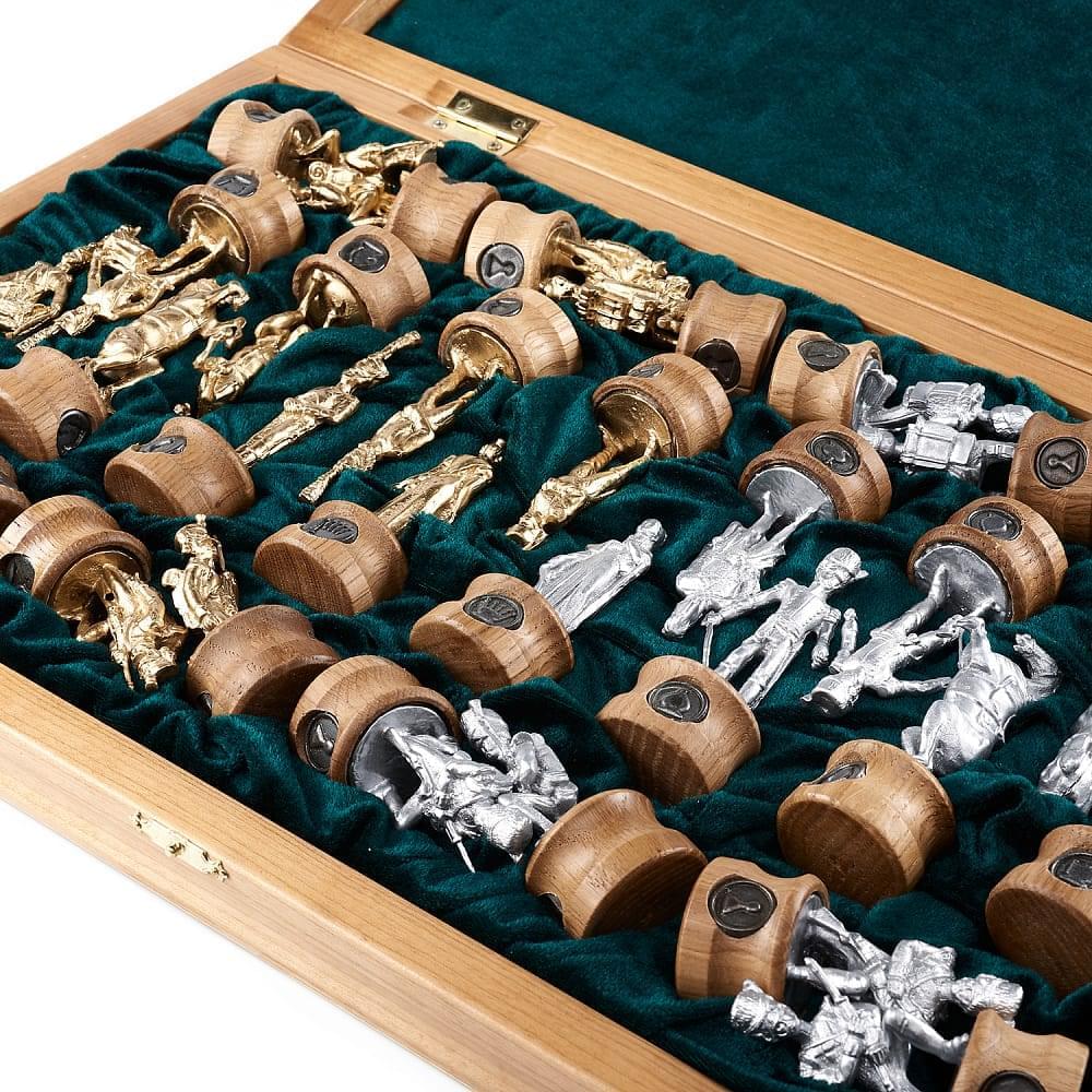 Шахматы деревянные «Битва при Ватерлоо» с фигурами из цинкового сплава 60х50 см - интернет магазин Русь Велика я фото 4