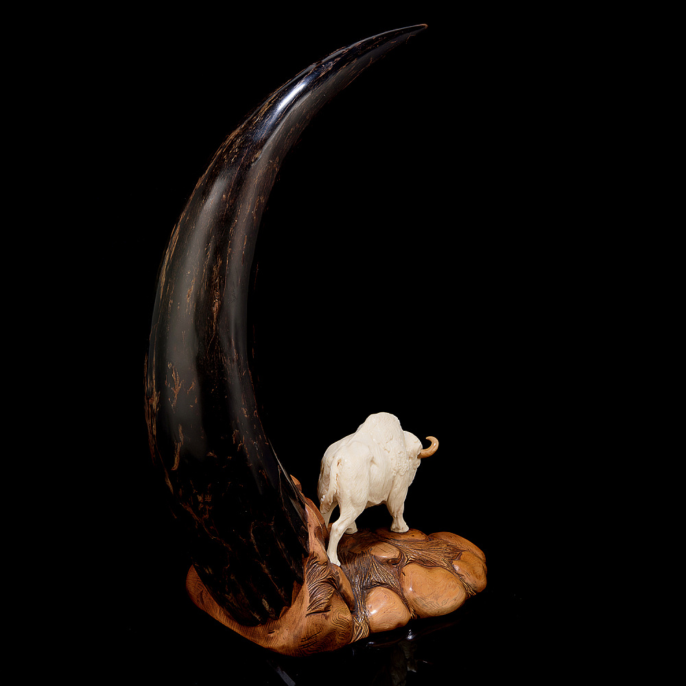 Скульптура из рога бизона и бивня мамонта «Бизон» - интернет магазин Русь Велика я фото 4