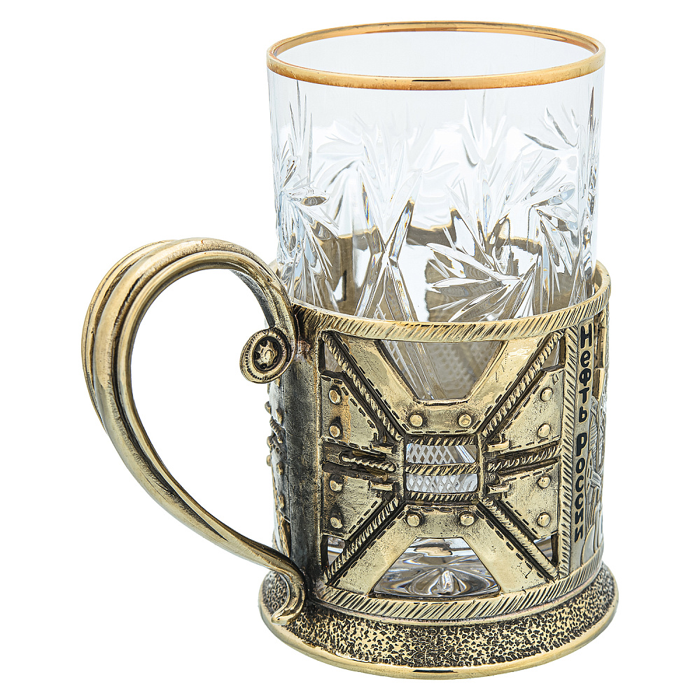 Подстаканник латунный «Нефть России» - интернет магазин Русь Велика я фото 2