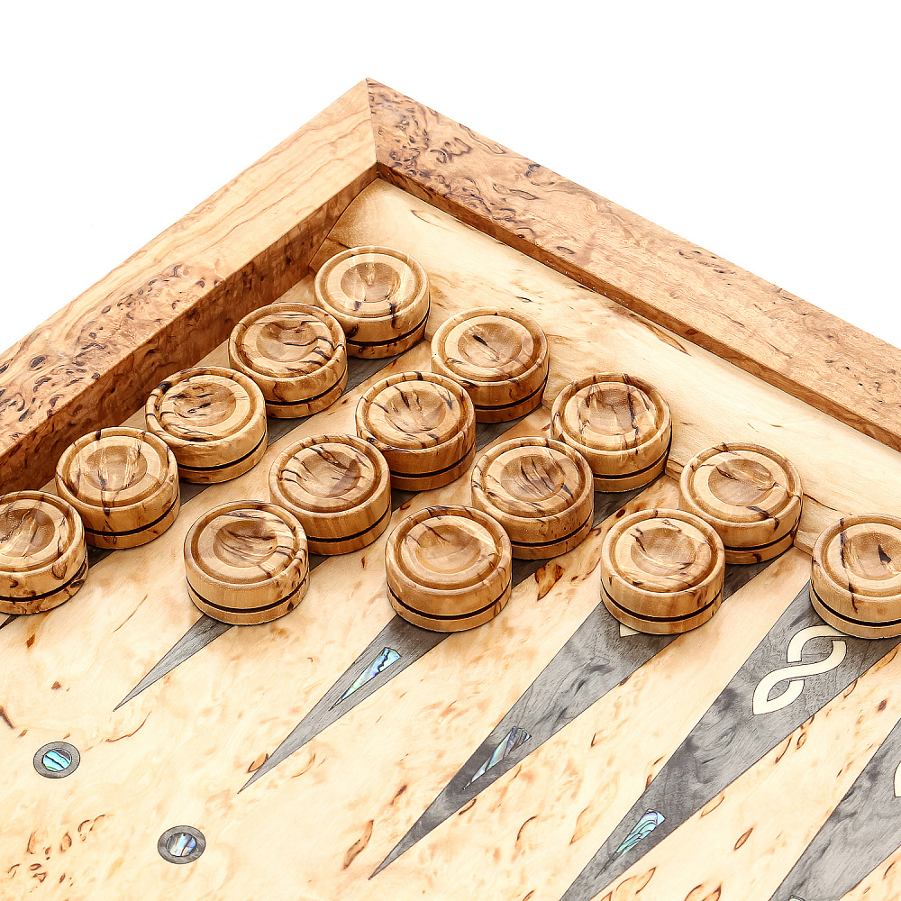 Нарды деревянные из карельской березы «Волк» - интернет магазин Русь Велика я фото 6