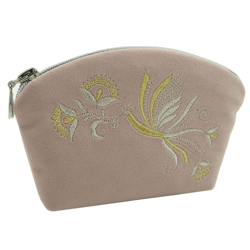 Косметичка «Птица». Розовая с вышивкой - интернет магазин Русь Велика я 