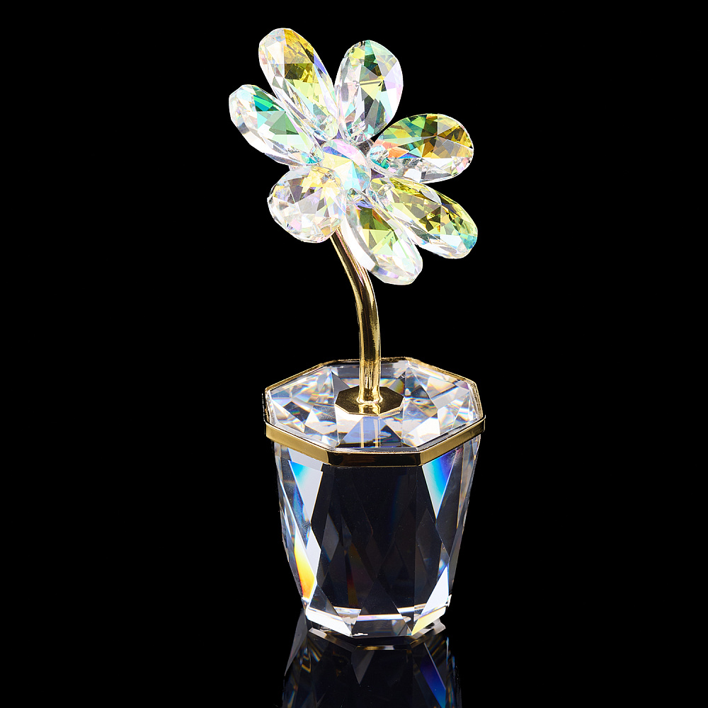 Сувенир из хрусталя «Цветок в вазе» Покрытие AB, Asfour Crystal - интернет магазин Русь Велика я фото 1