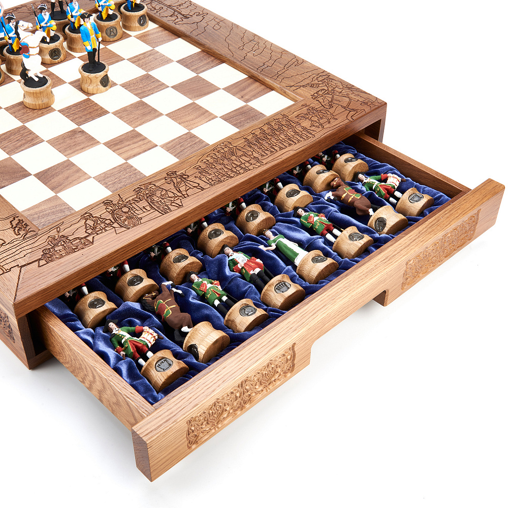 Шахматы из массива мореного дуба «Полтава» 47х47 см - интернет магазин Русь Велика я фото 9