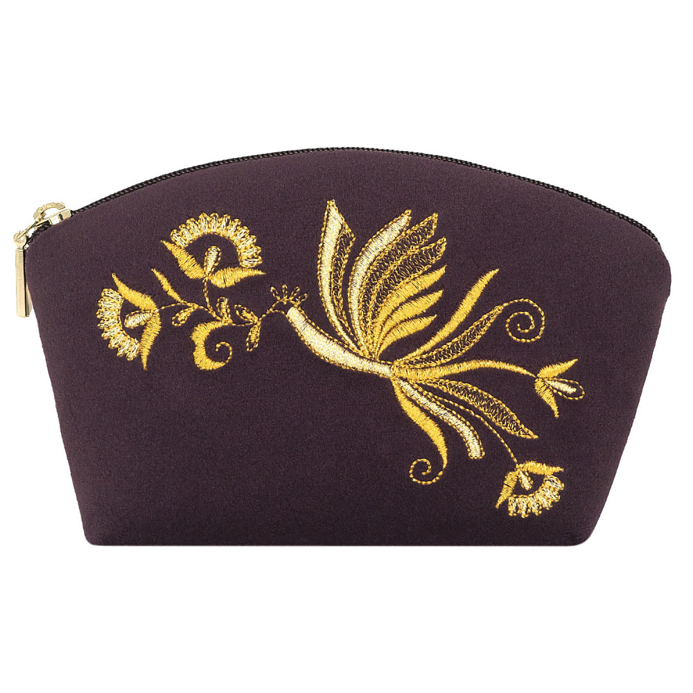 Косметичка «Птица». Фиолетовая с вышивкой - интернет магазин Русь Велика я фото 1