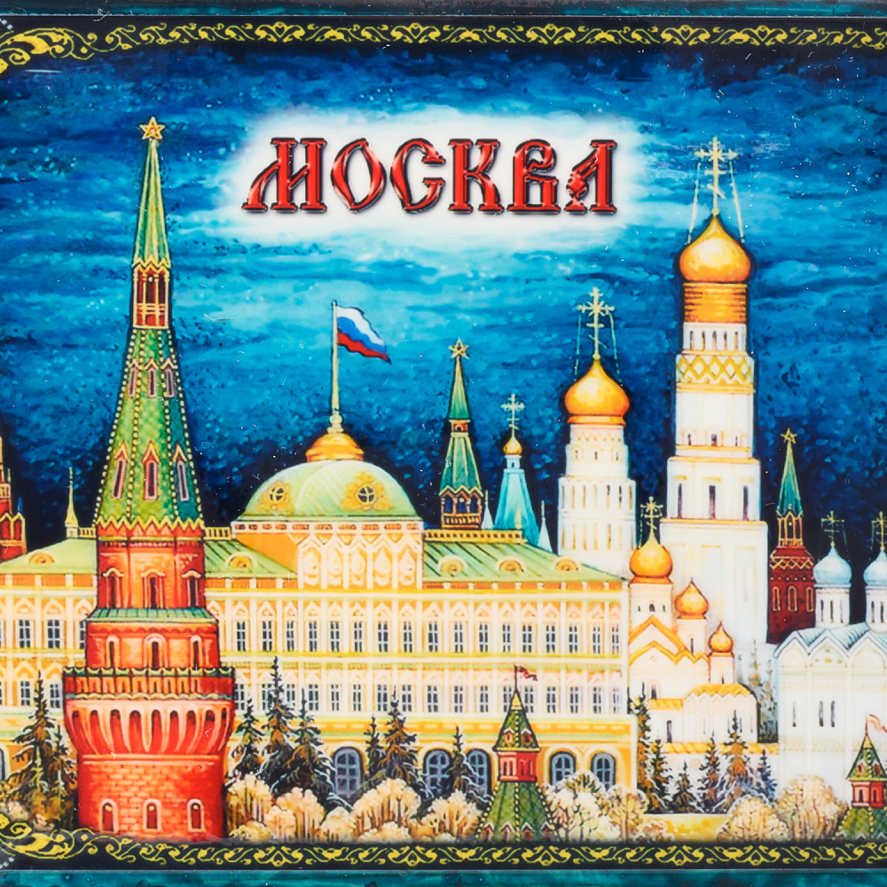 Шкатулка-купюрница из папье-маше с принтом «Москва. Храм Василия Блаженного» - интернет магазин Русь Велика я фото 3