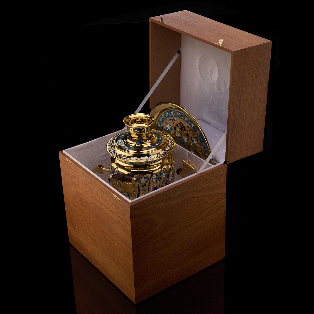 Самовар 3 л с сервизом на 4 персоны «Чаепитие». Златоуст - интернет магазин Русь Велика я фото 20