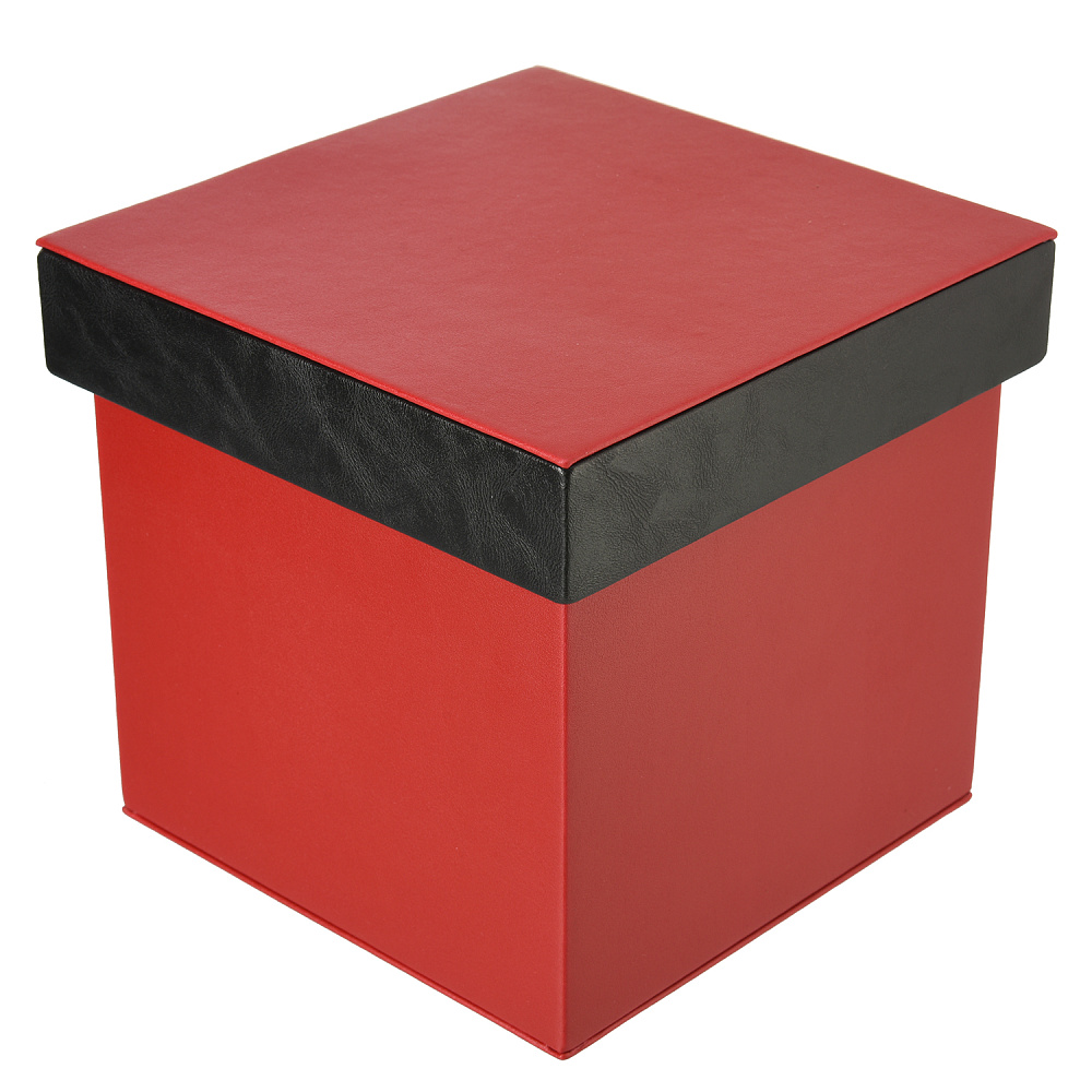 Подарочная упаковка из экокожи красная 16х16х16 см - интернет магазин Русь Велика я 