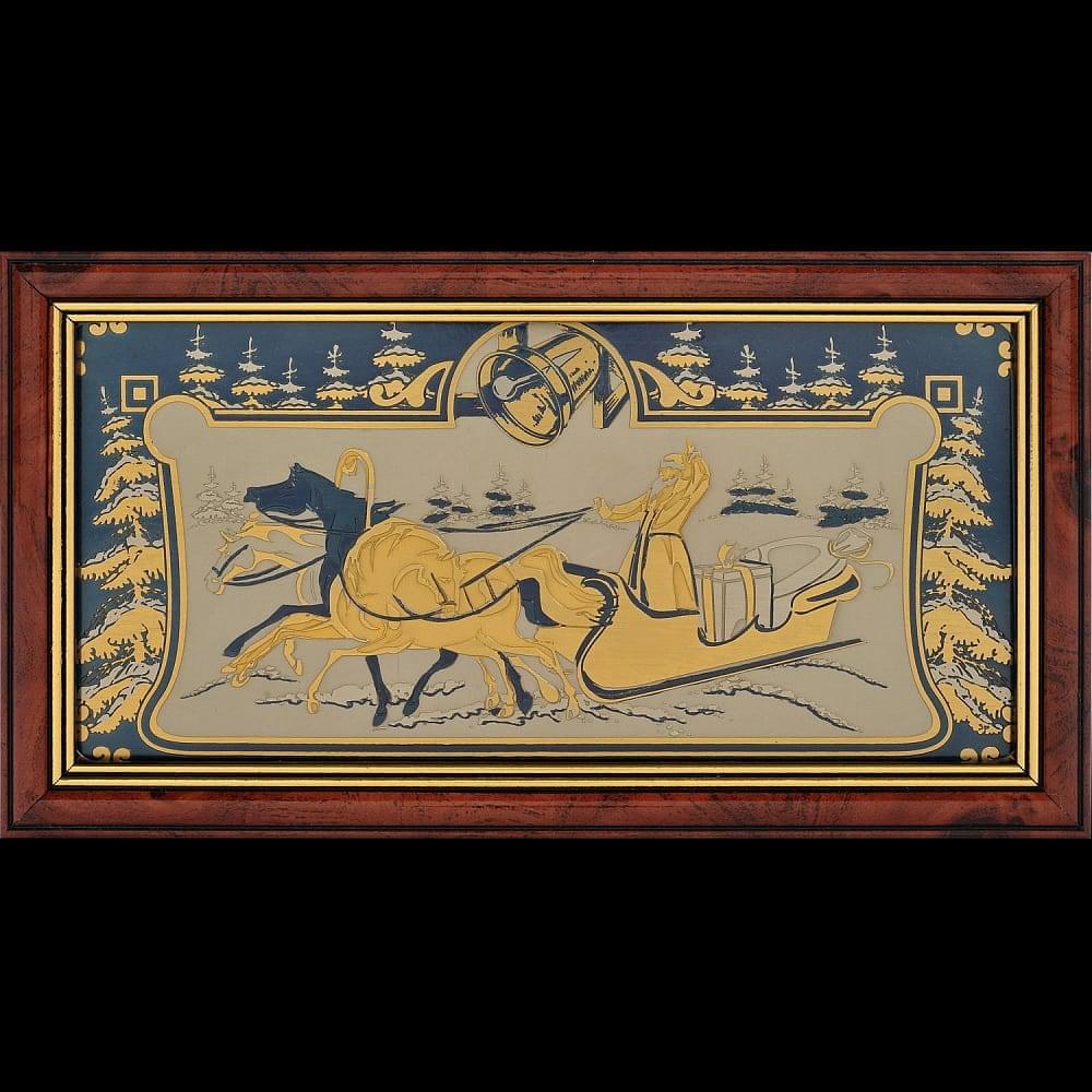 Панно «Звон бубенцов». Гравюра Златоуст 22 х 12 см - интернет магазин Русь Велика я 