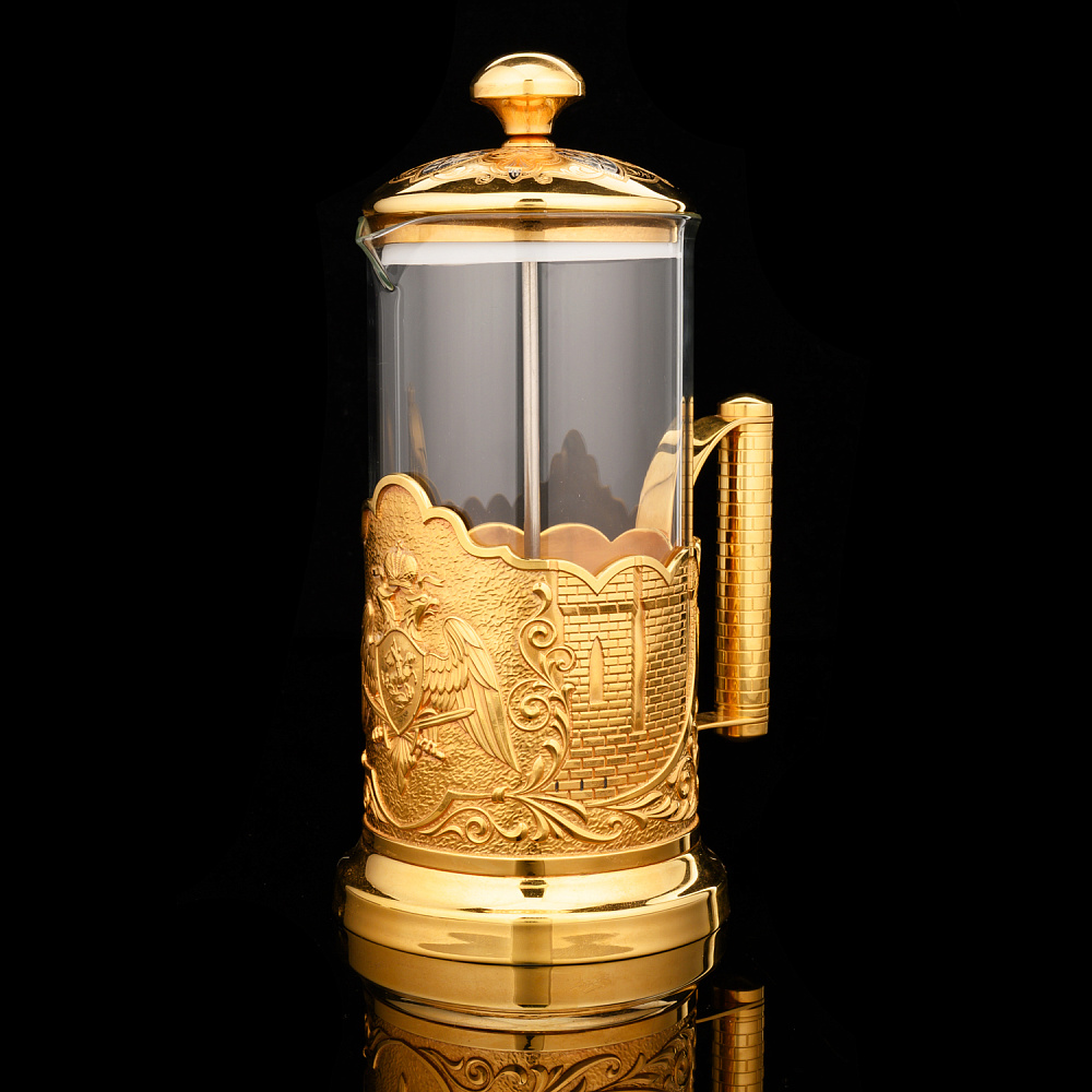 Чайный набор с френч-прессом и подстаканниками «Национальная гвардия РФ». Златоуст - интернет магазин Русь Велика я фото 2