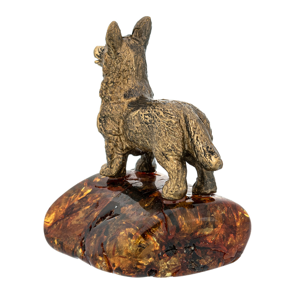 Статуэтка с янтарем «Собака ушастый корги» - интернет магазин Русь Велика я фото 4