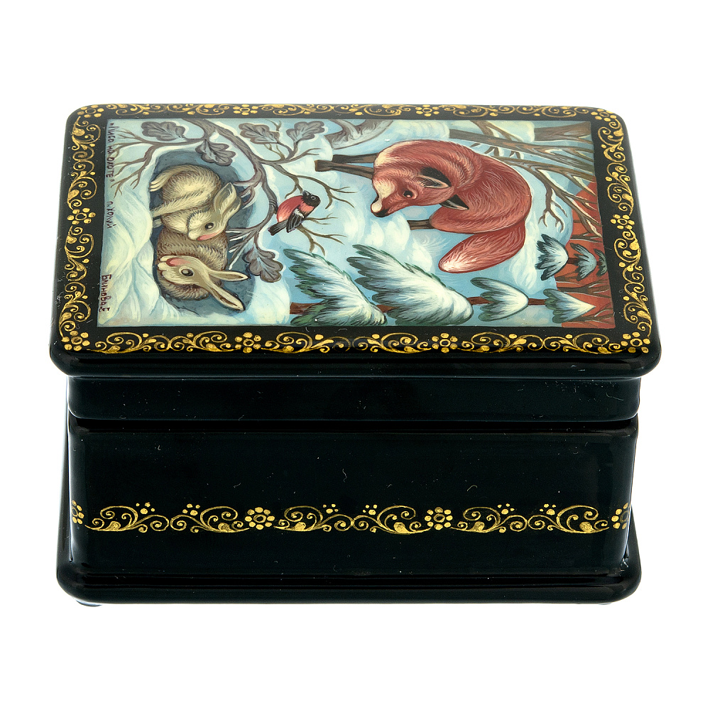 Шкатулка с художественной росписью «Лиса на охоте» - интернет магазин Русь Велика я фото 2
