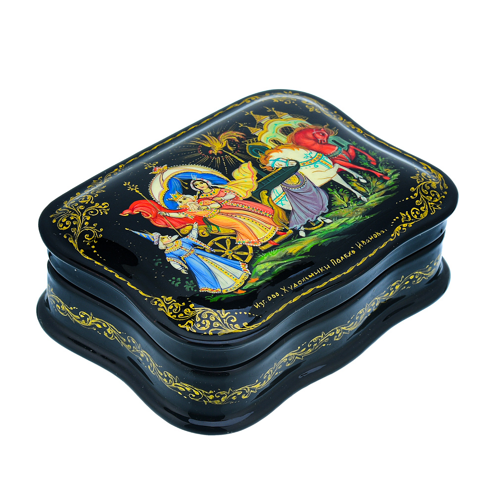 Шкатулка с художественной росписью «Золотой петушок» - интернет магазин Русь Велика я фото 1