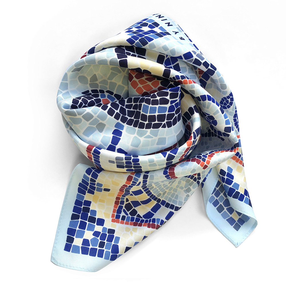 Платок шелковый «Грезы о Византии» 90х90 см - интернет магазин Русь Велика я фото 1