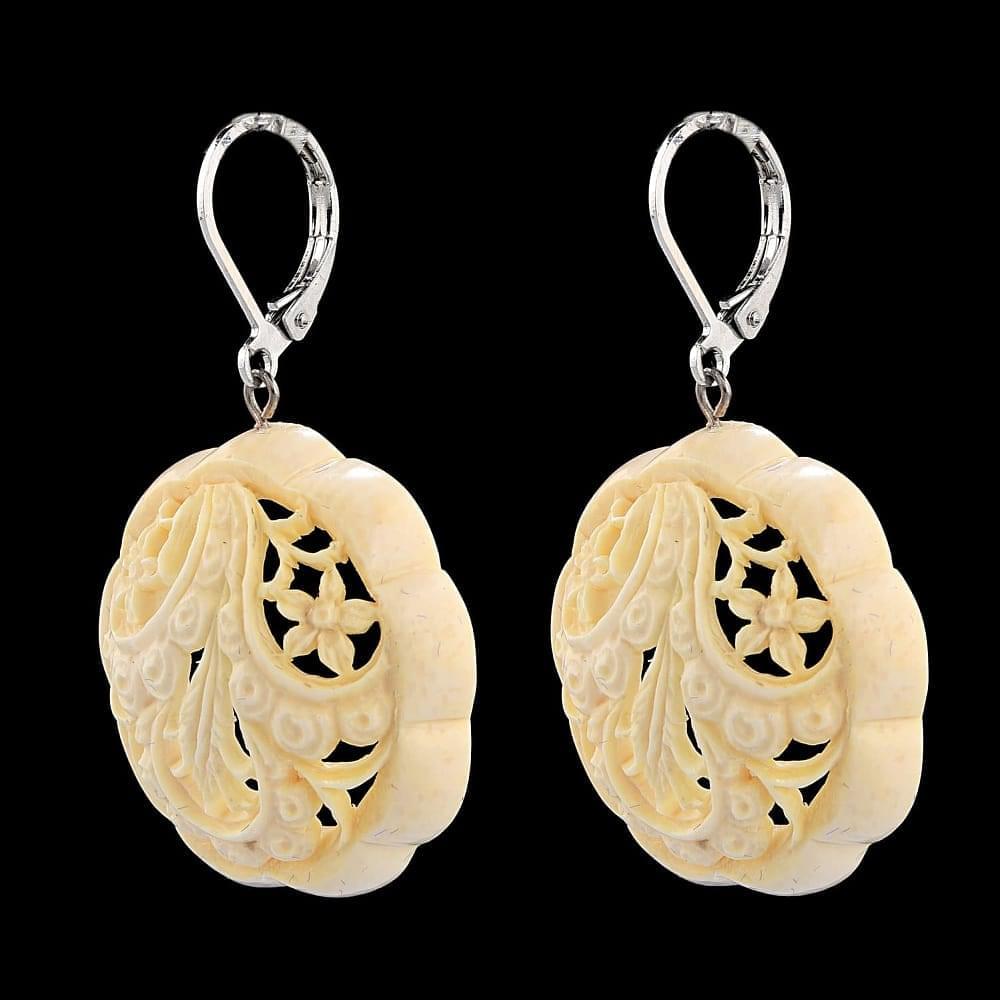 Серьги из бивня мамонта «Круглый ажур» - интернет магазин Русь Велика я фото 1